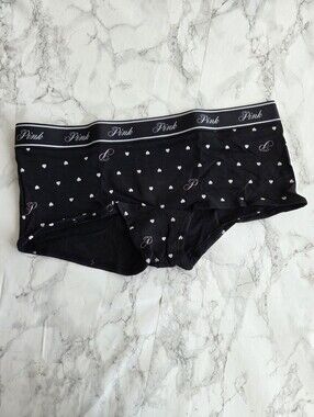 Victoria's Secret PINK Logo Cotton Boyshort Panties S NWT